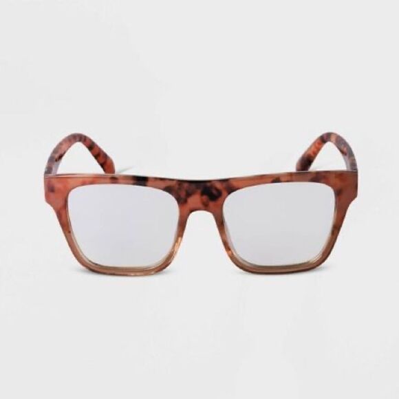a new day - Women's Tortoise Retro Square Blue Light Filtering Glasses - NIB - Picture 1 of 8